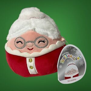 Original Squishmallows Nicolette 4.5" Mrs Claus Plush KellyToy New w/ Tags 2021